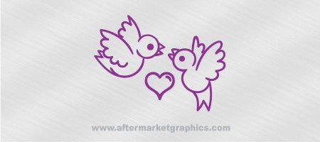 Birds with Heart Decal